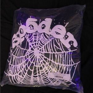 Black Hoodie with White Spider Web Design